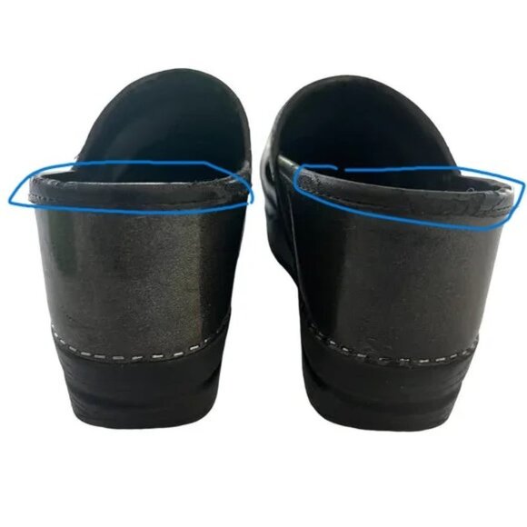 Dansko Clogs Womens 8.5 - 9 Metallic Black Gray Leather Slip On Nurse Shoes EU39 - Picture 4 of 10